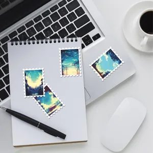 Dreamy sky landscape stamp stickers, healing aesthetic DIY decorative stickers for journal.