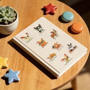 Cute Q-version French bulldog stickers, waterproof DIY decals for journal and laptop.