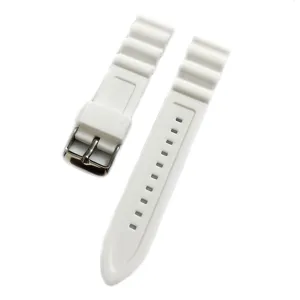 20mm correa reloj silicona blanca patron ondas impermeable accesorio de repuesto de goma