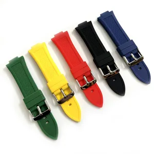 Correa de reloj deportiva de silicona impermeable con diseño texturizado, repuestos.
