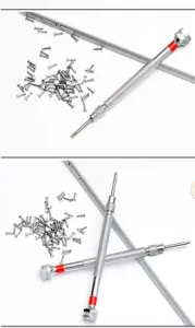 Juego de destornilladores de reloj con puntas en U de precision y tornillos pequenos para correa.