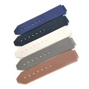Correa de Reloj de Caucho de Silicona de Repuesto Impermeable con Rayas Verticales para Accesorios de Reloj de Lujo