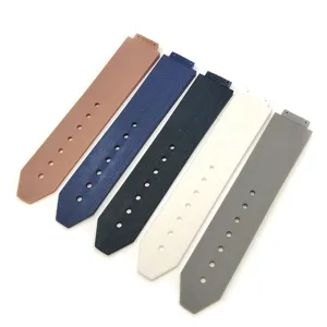 Correa de reloj de repuesto de goma compatible con reloj deportivo de lujo, diseño de rayas.