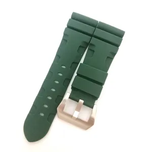 Correa de reloj de silicona verde repuesto impermeable deporte goma correa con hebilla