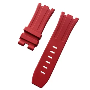 Nueva correa de reloj flexible de caucho rojo de repuesto para relojes deportivos.