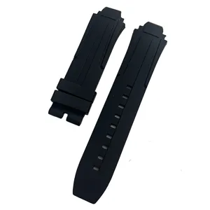 Correa de repuesto de silicona negra, accesorio de goma deportivo impermeable para relojes.