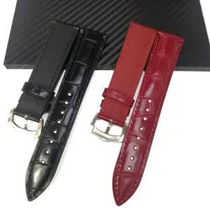 Bracelet de montre en cuir veritable etanche de vache de rechange pour hommes et femmes pro