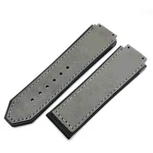 Correa de repuesto de goma y cuero para relojes de lujo, accesorio de 25x19mm para hombre.
