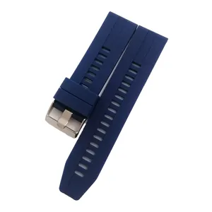 Correa de repuesto de silicona azul compatible con relojes deportivos con hebilla.