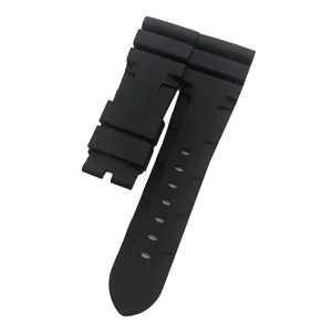 Correa de reloj de silicona negra de repuesto accesorio vista de detalle deporte hombre