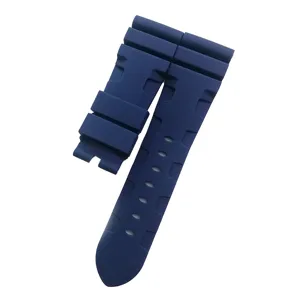 Correa de reloj de silicona azul oscura para hombre, pulsera deportiva impermeable y flexible.