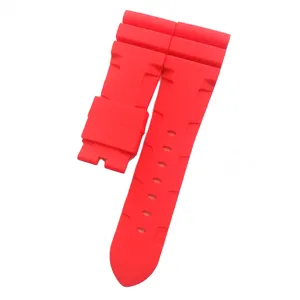 Correa de reloj de silicona roja de repuesto deportiva impermeable de caucho 26mm