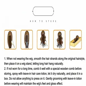 Detailed guide showing proper wig storage and daily care steps to maintain hair quality.
