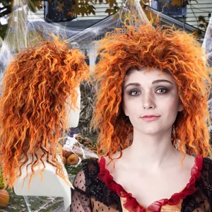 Farbverlauf Afro Lockige Perücke Synthetisch Punk Rock Fluffige Lange Perücken Für Halloween Cosplay Kostüm Party Haar