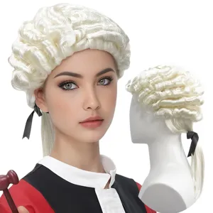 Judge Wig Short Cosplay Wig Lawyer Costume Wig Halloween Party Role Play Synthetic Hair Wig