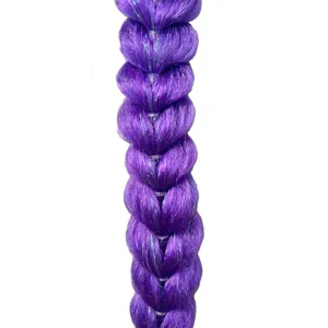 Purple synthetic fishtail braid hair extension detail, perfect for stylish cosplay looks.