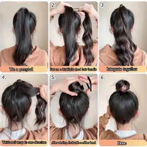 Synthetisch highlight haar knot maker krullend haarstuk paardenstaart styling ring tool