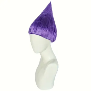 Parrucca da troll viola per festa di Halloween cosplay, accessorio divertente per capelli.