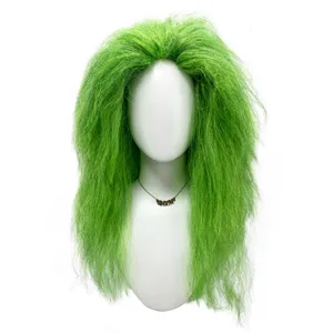 Perruque bouclée longue verte Halloween sorcière monstre cosplay fête cheveux duveteux