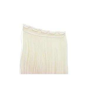 Extension de cheveux à clips 60cm une pièce sans couture perruque longue raide dégradé.