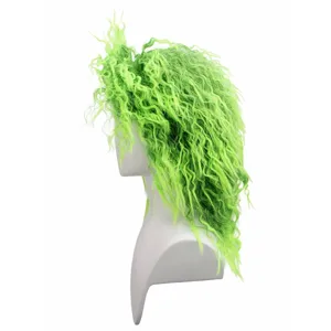 Grüne lockige Perücke Punk Rock Frisur wuschelig Halloween cosplay Party Kostüm Haar Zubehör