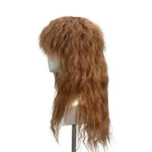 80s retro rock style long curly wig for party costume and Halloween daily wear fashion.