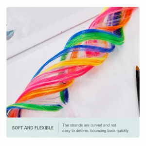 Colorful synthetic hair extension braid for kids wig ponytail hair accessories piece