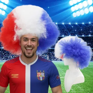 Funny Fan Afro Wig Colorful Striped Curly Hair Headgear Novelty Party Festival Atmosphere Wig Synthetic Hair