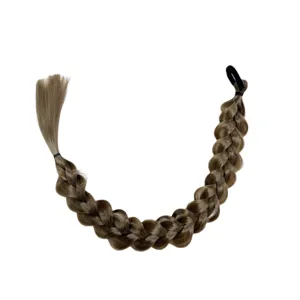 Synthetic braided ponytail hair extension blonde hair rope fashion styling accessory