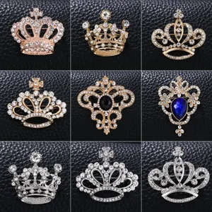 Fashion Alloy Rhinestone Crown Brooch Pin Crystal Clothing Accessories Jewelry