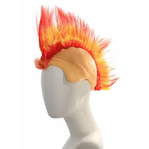 Flame mohawk wig for costume parties, cosplay, sports events, and fun dress-up occasions.