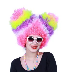Colorful fluffy afro curly wig for party cosplay Halloween festival fun dress up accessories