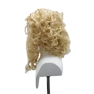 Blonde krullende pruik lange golvende kostuum cosplay pruik voor kerstfeest en feestdagen