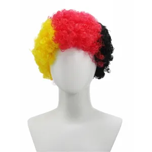 German flag afro wig for football fans sports match events supporter cheering props.