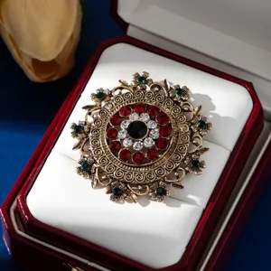 Vintage χrysi karfitsa me strass louloudi gia gynaikes, kompsó retro axesouar endymaton