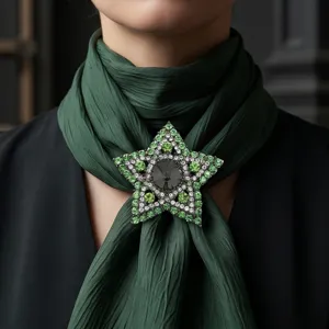 Luxe ster kristal broche vintage groene strass speld voor vrouwen pak accessoire