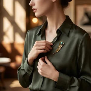 Vintage feather brooch luxury style unisex suit jacket accessory delicate fashion elegant lapel pin