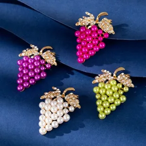 Set spilla uva perla dolce, spille da risvolto frutta strass per vestiti borse.
