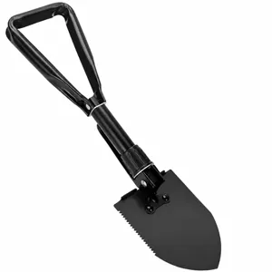 Pala pieghevole multifunzionale da esterno, utensile da campeggio in acciaio al carbonio.