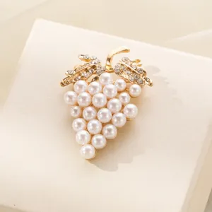 Spilla grappolo di uva perle strass lega corsetto frutta elegante per vestiti borse