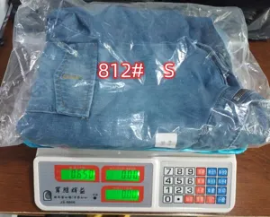 Blue denim jacket casual outerwear slim fit vintage style basic clothing detail view