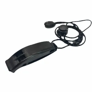 Outdoor dual frequency survival whistle with lanyard, loud sound for camping, hiking and sports events.