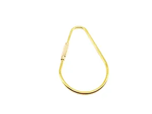 Brass U-shaped key ring metal hardware keychain loop for daily EDC tools and car keys.