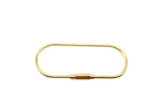 Solid brass oval keychain keyring EDC tool pocket hardware car key holder loop ring