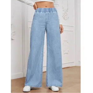Women Casual High Waist Loose Wide Leg Jeans Stretch Denim Pants Plus Size Comfort Trousers For Daily Wear