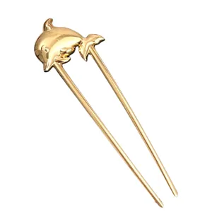 Minimalist Alloy Gold U Shaped Hair Sticks Elegant Starfish Dolphin Bowknot Hair Fork Pins Daily Banquet Hair Accessories for Women