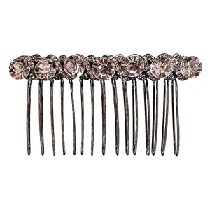 Sparkling rhinestone hair comb metallic insert clip elegant bridal hair styling accessory for women