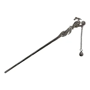 Nuovo stile cinese fenice forcina per capelli metallo vintage nappa accessorio Hanfu
