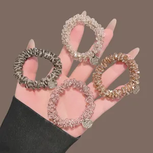 Ensemble chouchous cheveux strass pour femmes, élastiques cristal scintillants sur main, lot de 4