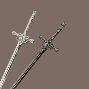 Chinese antique sword hairpin metal Hanfu hair stick unique retro weapon bun jewelry piece